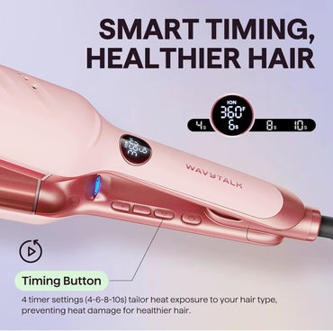 Wavytalk Thermal Brush Hair Crimper with Smart Timer โ Adjustable Heat & Ion Technology