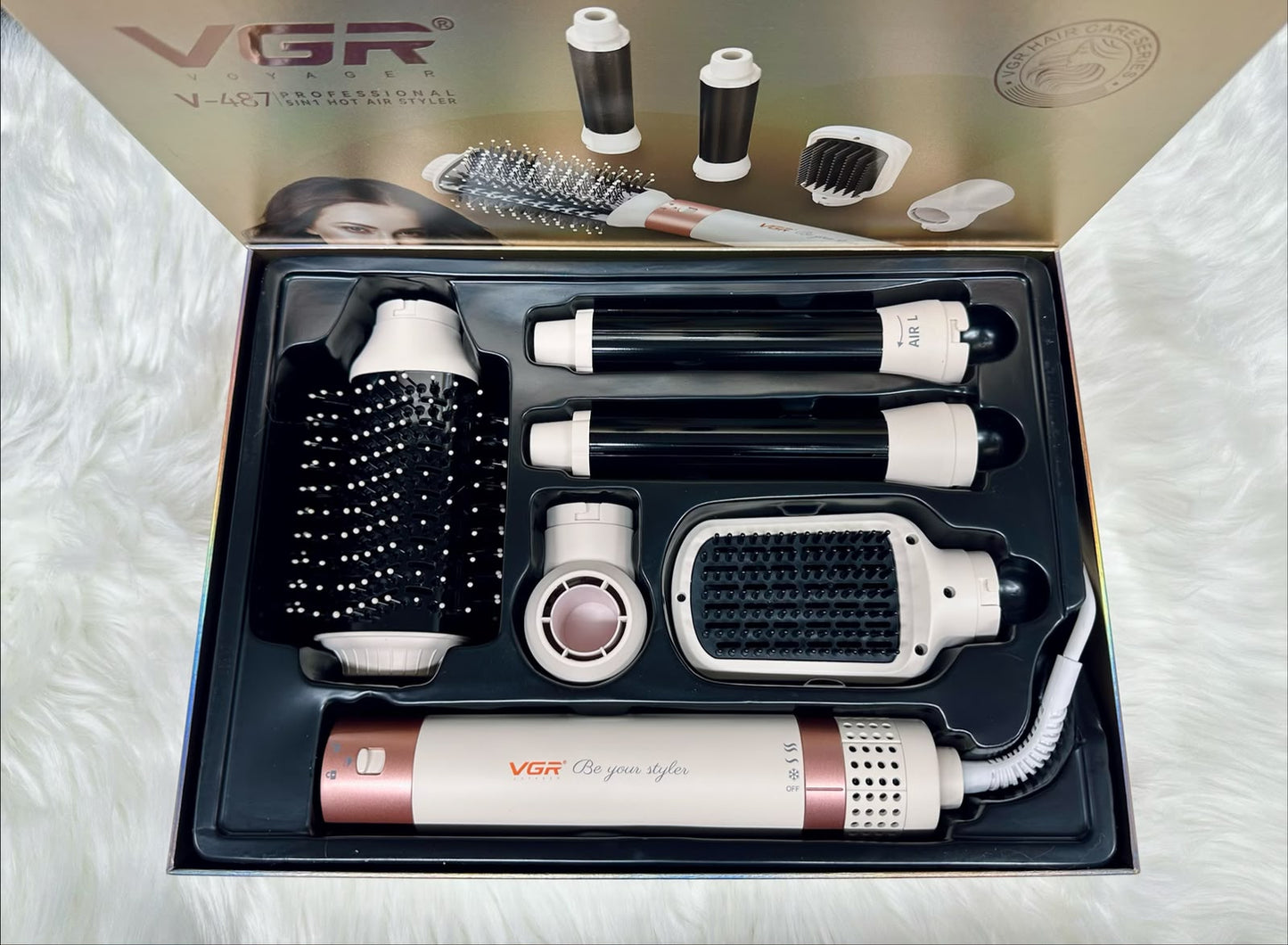 VGR V-487 5-in-1 Professional Hot Air Styler | Hair Dryer, Volumizer, Curler & Styling Brush