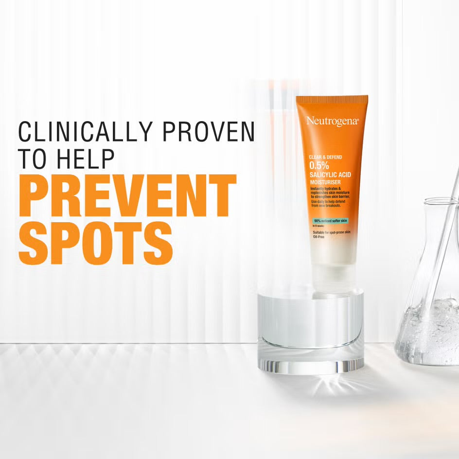 Neutrogena Clear & Defend Oil-Free Moisturiser (50ml) – With 0.5% Salicylic Acid