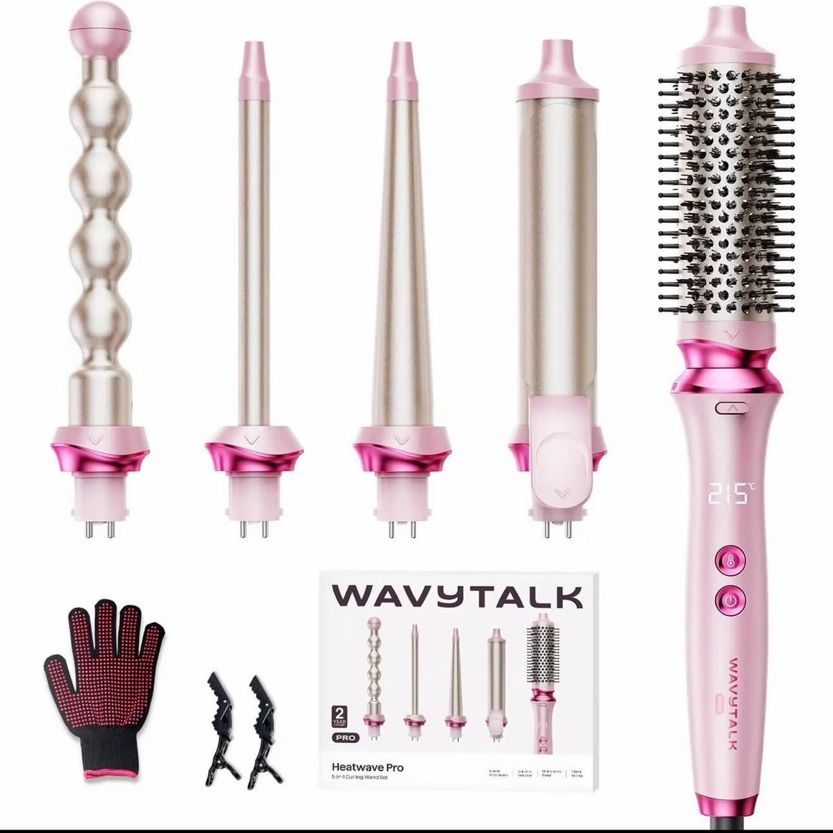 Wavytalk 5 in 1 Heatwave Pro Air Styler | Multi Functional Hair Dryer Brush & Curling Wand Set