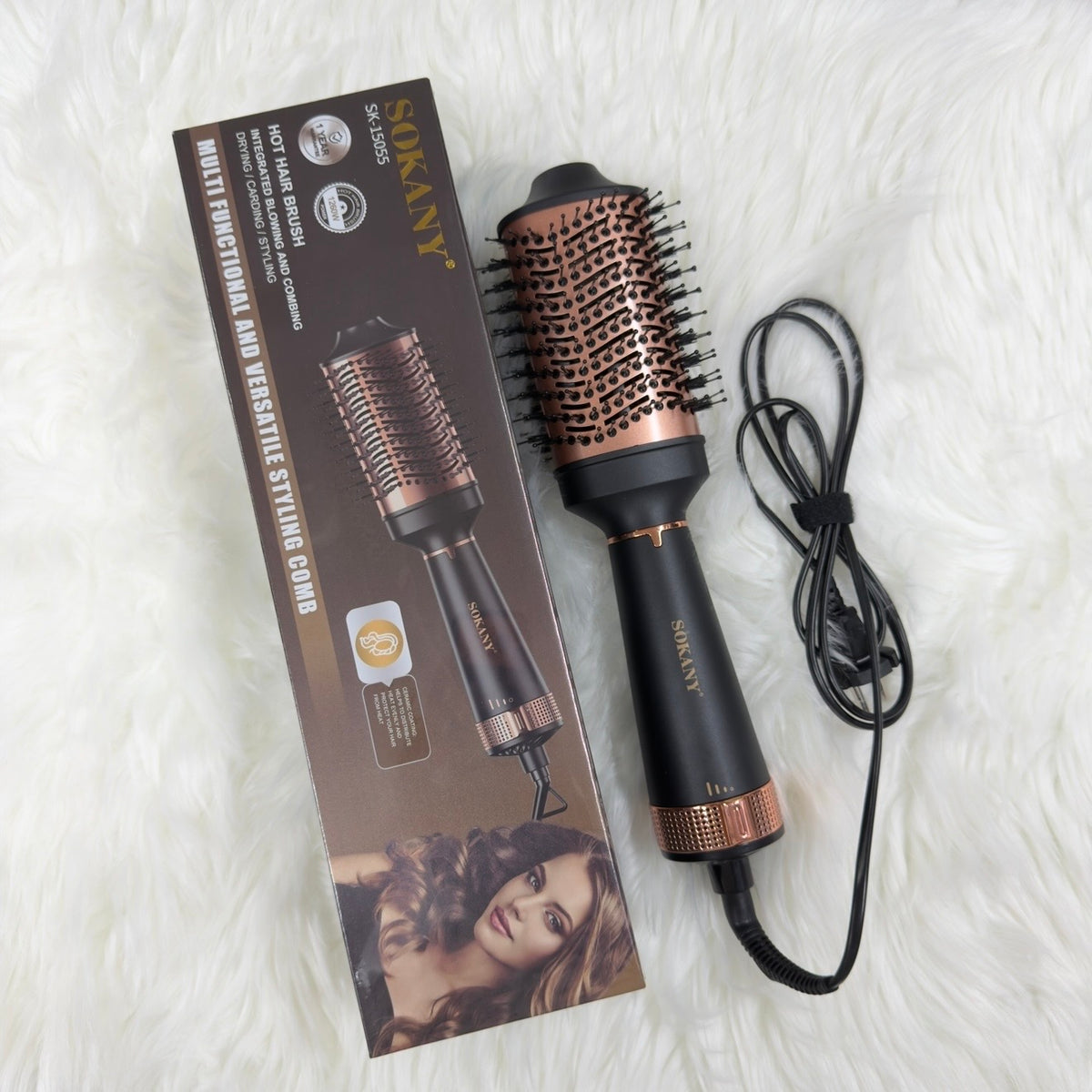 SOKANY Professional Hot Air Brush SK-15055 1260W | 2-in-1 Hair Dryer & Volumizing Styling Brush