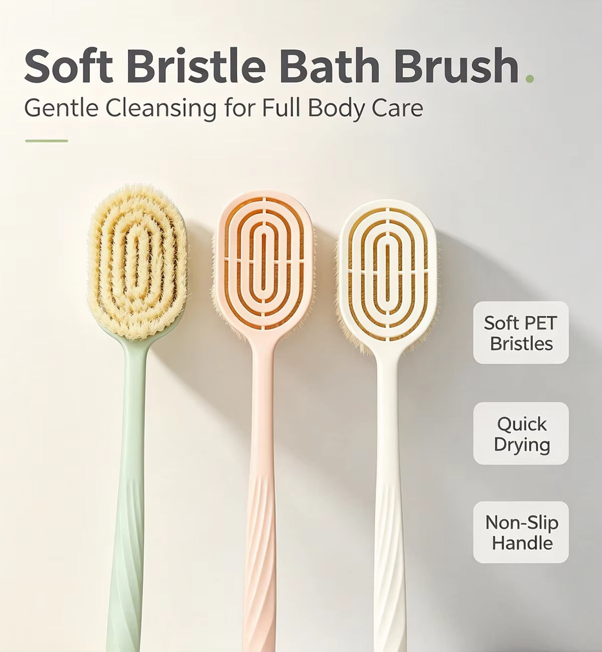 1 Million Bristle Soft Body Bath Brush – Ultra-Gentle Exfoliating Shower & Body Scrub Brush