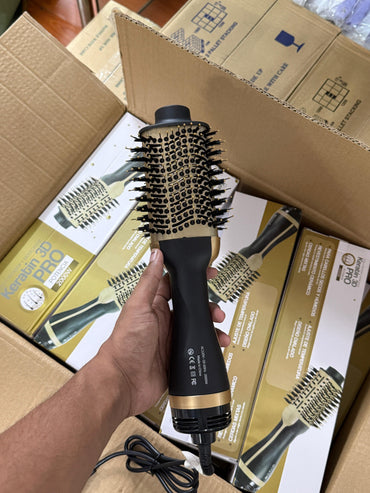 Keratin Pro 3D 2000W Hair Volumizer- 4 in 1 Hot Air Brush I Best price in Bangladesh