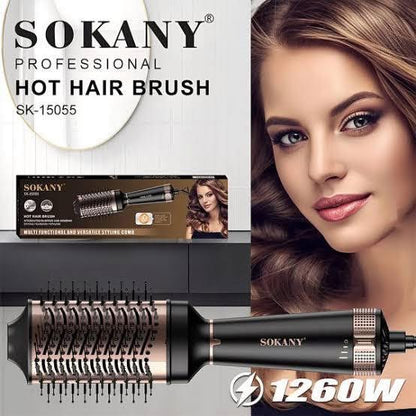 SOKANY Professional Hot Air Brush SK-15055 1260W | 2-in-1 Hair Dryer & Volumizing Styling Brush
