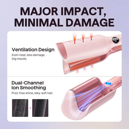 Wavytalk Thermal Brush Hair Crimper with Smart Timer – Adjustable Heat & Ion Technology