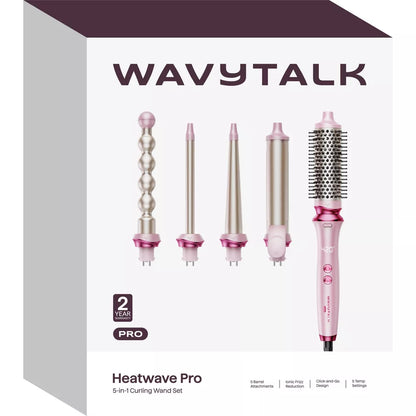 Wavytalk 5 in 1 Heatwave Pro Air Styler | Multi Functional Hair Dryer Brush & Curling Wand Set