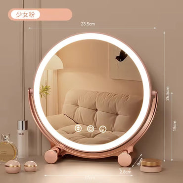 Touch Control LED Makeup Mirror with Adjustable Brightness – Dimmable Ring Light Vanity Mirror with 3 Lighting Modes
