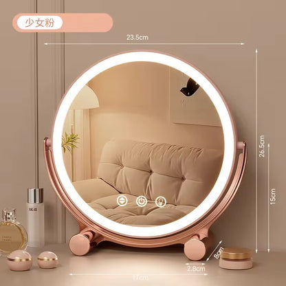 Touch Control LED Makeup Mirror with Adjustable Brightness – Dimmable Ring Light Vanity Mirror with 3 Lighting Modes