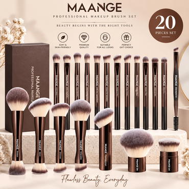 MAANGE Makeup Brush Set 20 Pcs | Professional Soft Makeup Brush Kit for Face, Eye & Foundation Makeup Bangladesh