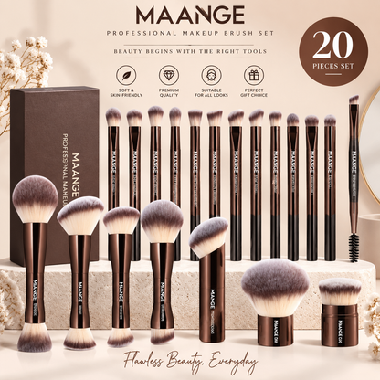 MAANGE Makeup Brush Set 20 Pcs | Professional Soft Makeup Brush Kit for Face, Eye & Foundation Makeup Bangladesh