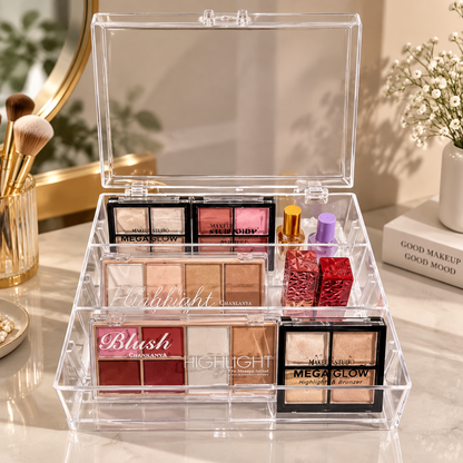 Premium Acrylic Makeup Organizer Box with Lid | Cosmetic Storage Box for Makeup & Beauty Essentials Bangladesh-EPO