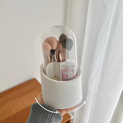 Shein 360° Rotating Makeup Brush Holder With Lid