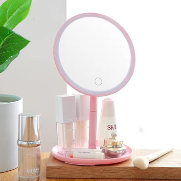 LED Ring Light Makeup Mirror with Adjustable Brightness – 3 Color Modes Vanity Mirror with Touch Control