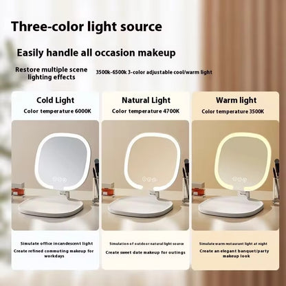 3-Color LED Makeup Mirror with Touch Control – Vanity Mirror with Warm, Natural & Cool Light