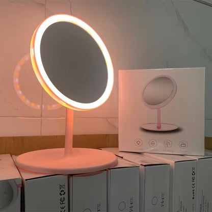 LED Ring Light Makeup Mirror with Adjustable Brightness – 3 Color Modes Vanity Mirror with Touch Control