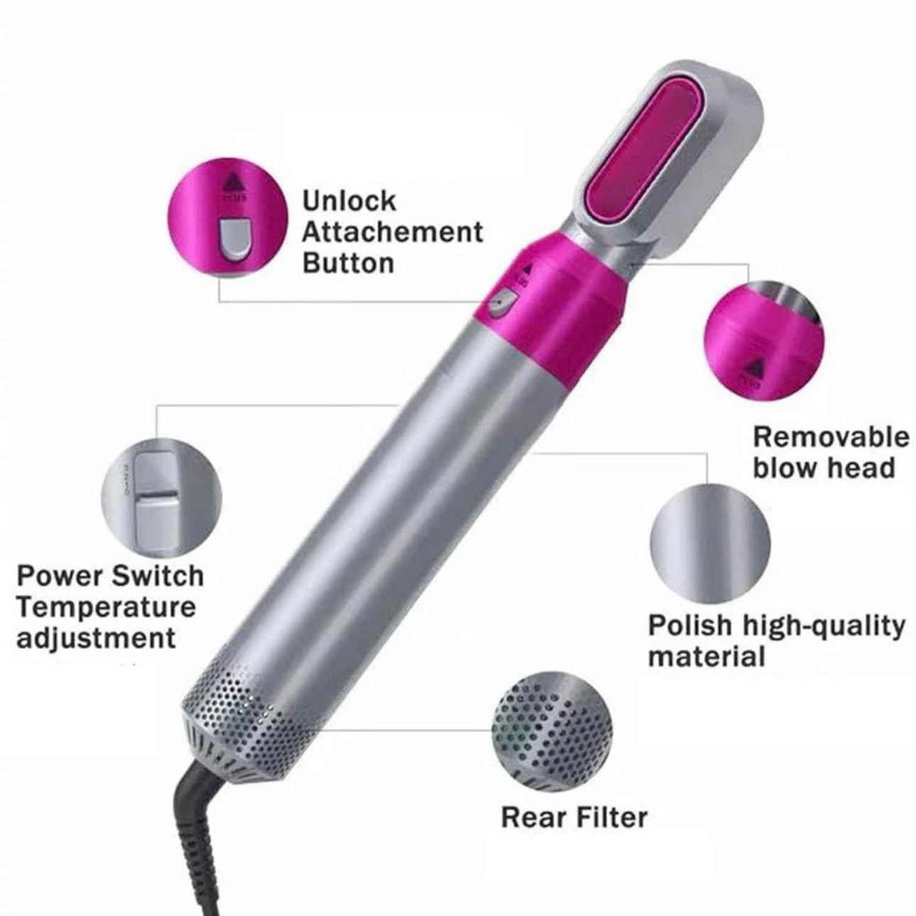 (BOTH HOT & COLD AIR) 5 in 1 Styler- Automated Hair Styling tool 5 in 1 SLEEK PROFESSIONAL